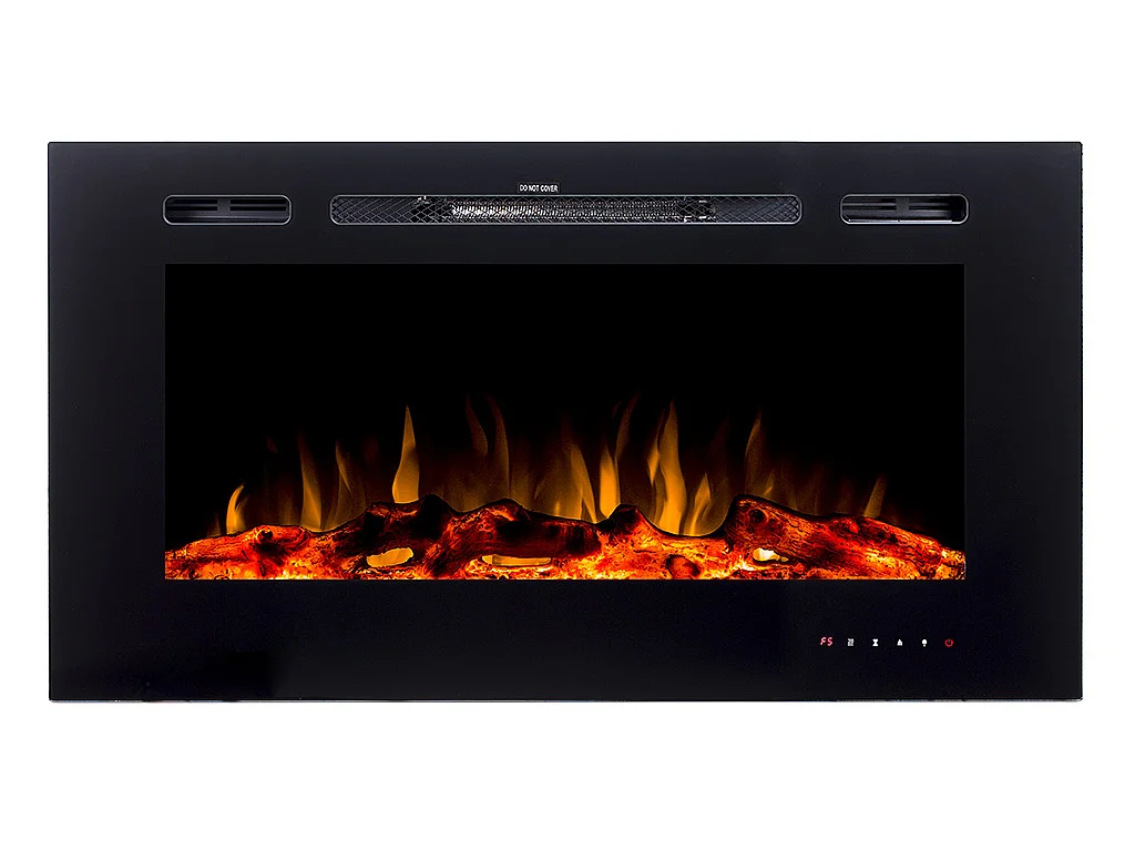 Caminetto elettrico da parete L101,6 x P14 x H54,4 cm Nero - CALBUCO