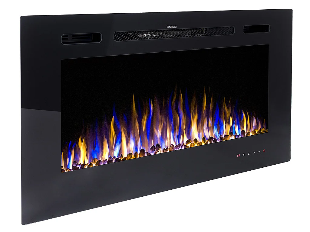 Caminetto elettrico da parete L101,6 x P14 x H54,4 cm Nero - CALBUCO