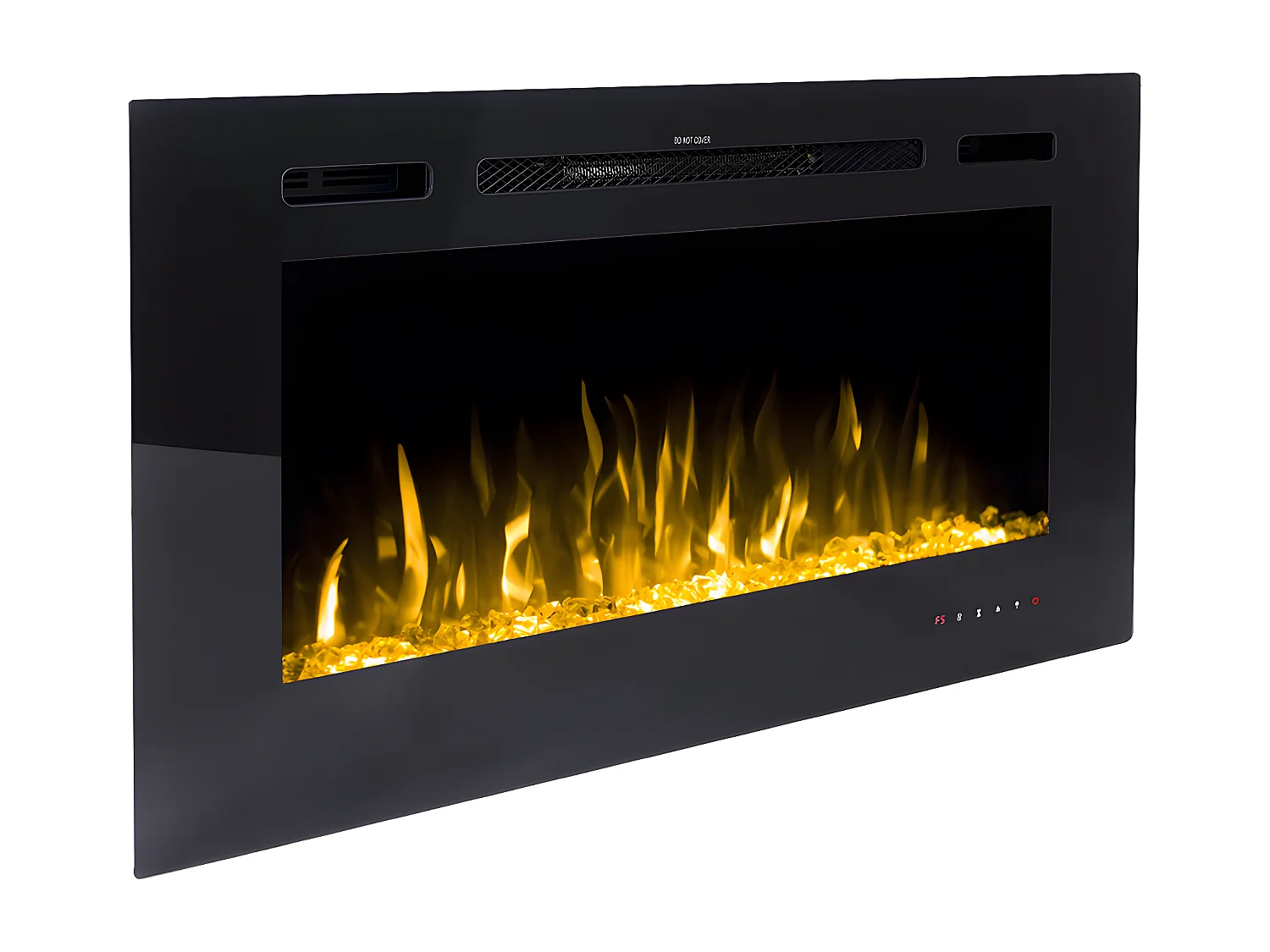 Caminetto elettrico da parete L101,6 x P14 x H54,4 cm Nero - CALBUCO