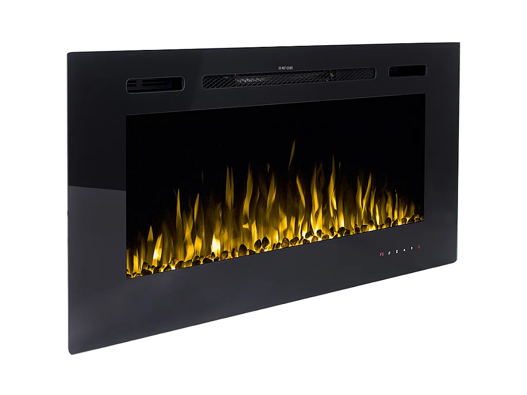 Elektrisk pejs CALBUCO - Til væg eller indbygning - L101,6 x D14 x H54,4 cm - Sort