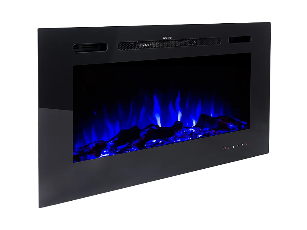 Elektrisk pejs CALBUCO - Til væg eller indbygning - L101,6 x D14 x H54,4 cm - Sort