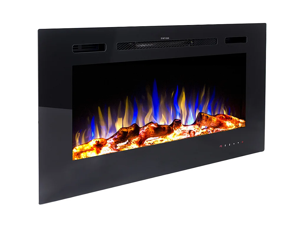 Elektrisk pejs CALBUCO - Til væg eller indbygning - L101,6 x D14 x H54,4 cm - Sort