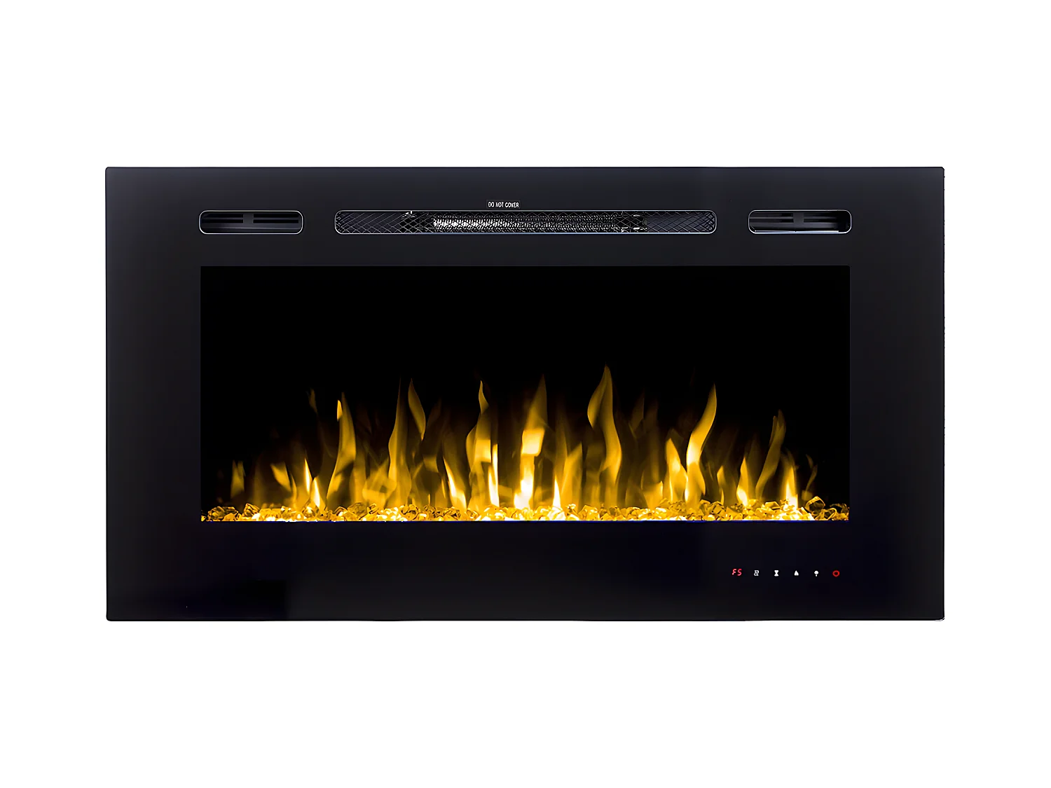 Elektrisk pejs CALBUCO - Til væg eller indbygning - L101,6 x D14 x H54,4 cm - Sort