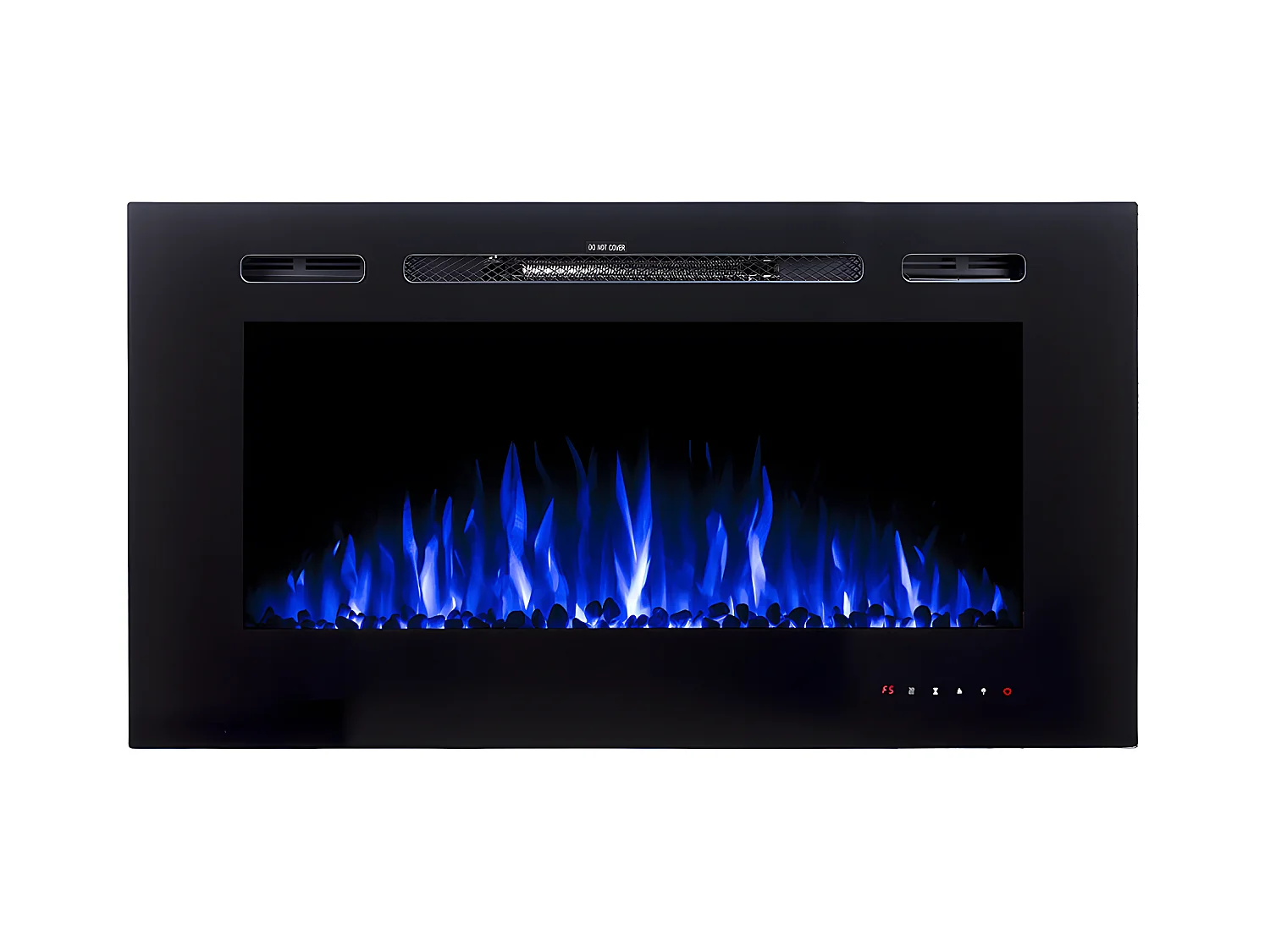 Elektrisk pejs CALBUCO - Til væg eller indbygning - L101,6 x D14 x H54,4 cm - Sort