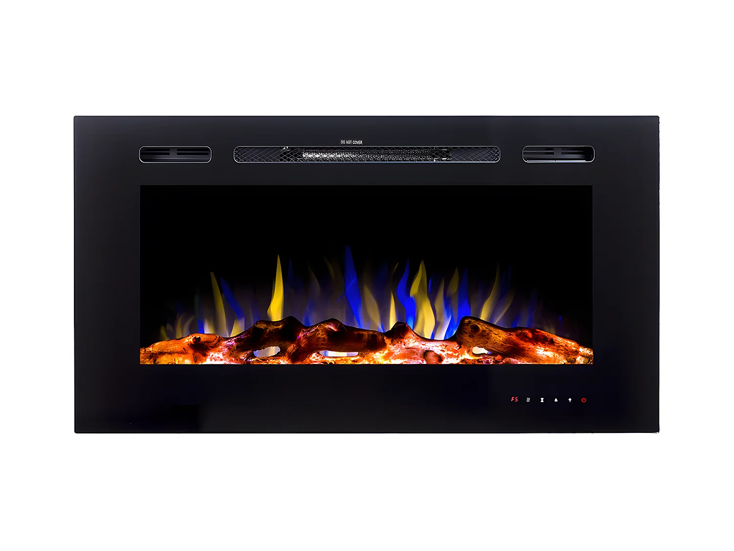 Elektrisk pejs CALBUCO - Til væg eller indbygning - L101,6 x D14 x H54,4 cm - Sort