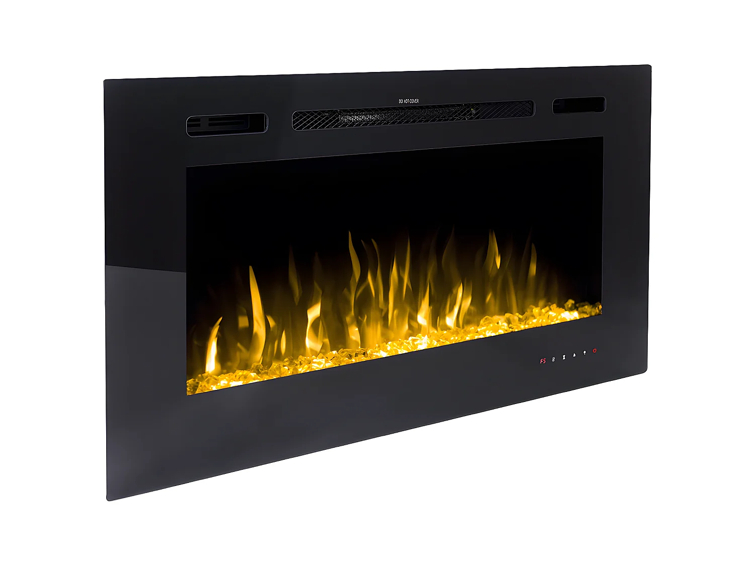 Elektrisk pejs CALBUCO - Til væg eller indbygning - L101,6 x D14 x H54,4 cm - Sort