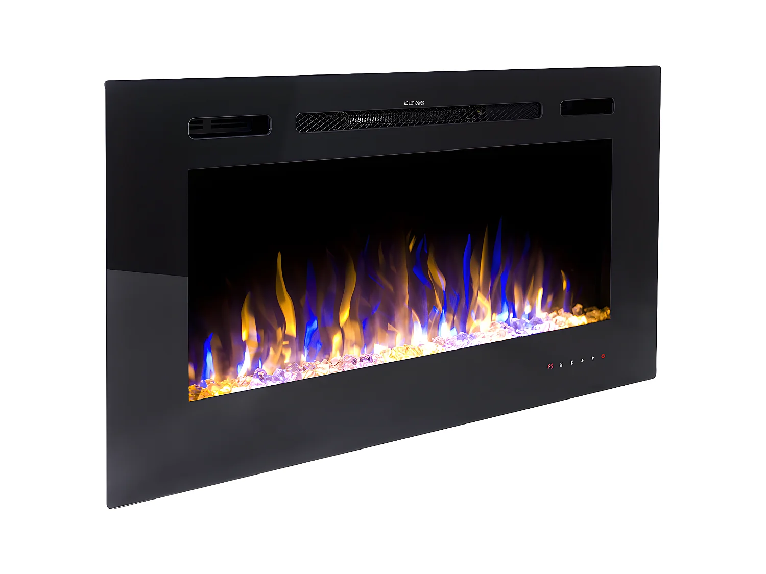 Elektrisk pejs CALBUCO - Til væg eller indbygning - L101,6 x D14 x H54,4 cm - Sort