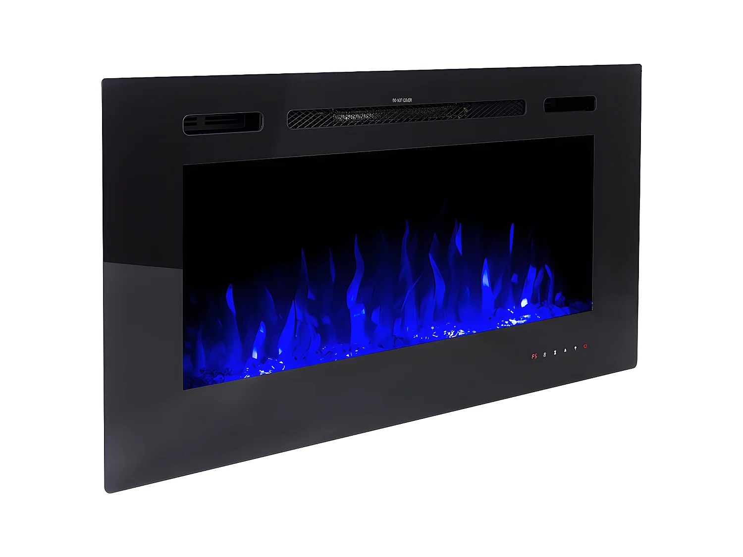 Elektrisk pejs CALBUCO - Til væg eller indbygning - L101,6 x D14 x H54,4 cm - Sort