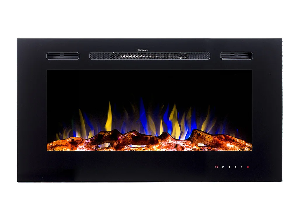 Lareira elétrica de parede de C101,6 x L14 x A54,4 cm cor preto - CALBUCO