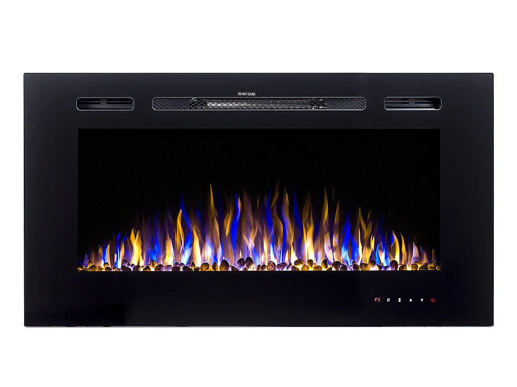 Lareira elétrica de parede de C101,6 x L14 x A54,4 cm cor preto - CALBUCO