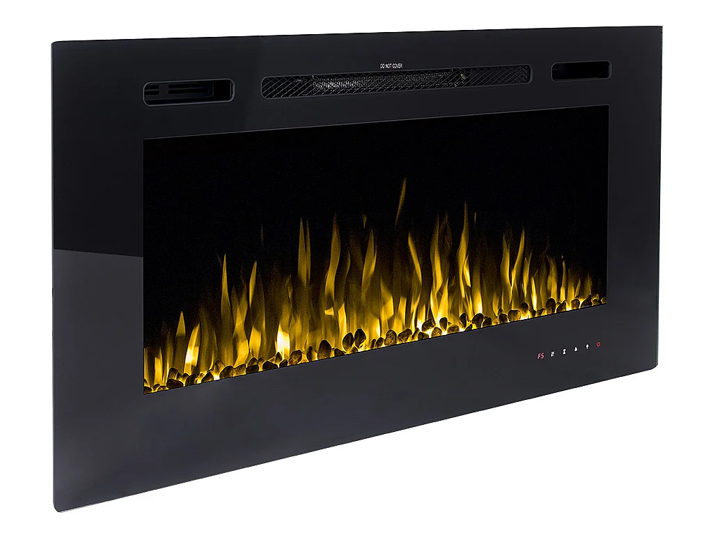 Lareira elétrica de parede de C101,6 x L14 x A54,4 cm cor preto - CALBUCO