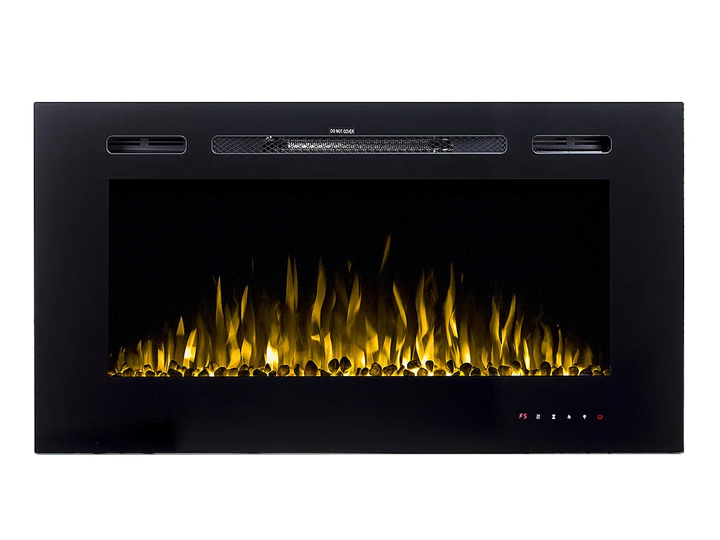 Lareira elétrica de parede de C101,6 x L14 x A54,4 cm cor preto - CALBUCO