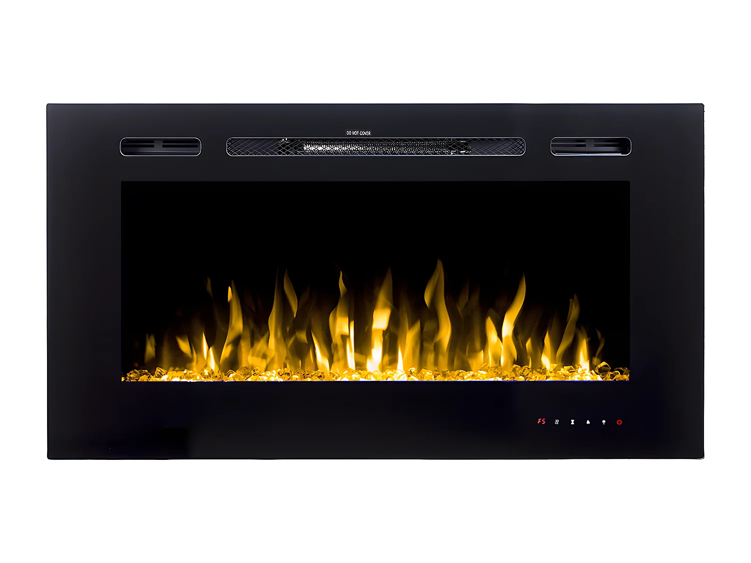 Lareira elétrica de parede de C101,6 x L14 x A54,4 cm cor preto - CALBUCO