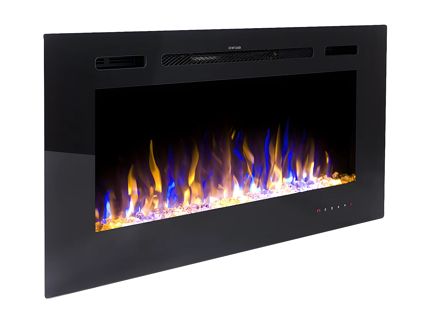 Lareira elétrica de parede de C101,6 x L14 x A54,4 cm cor preto - CALBUCO