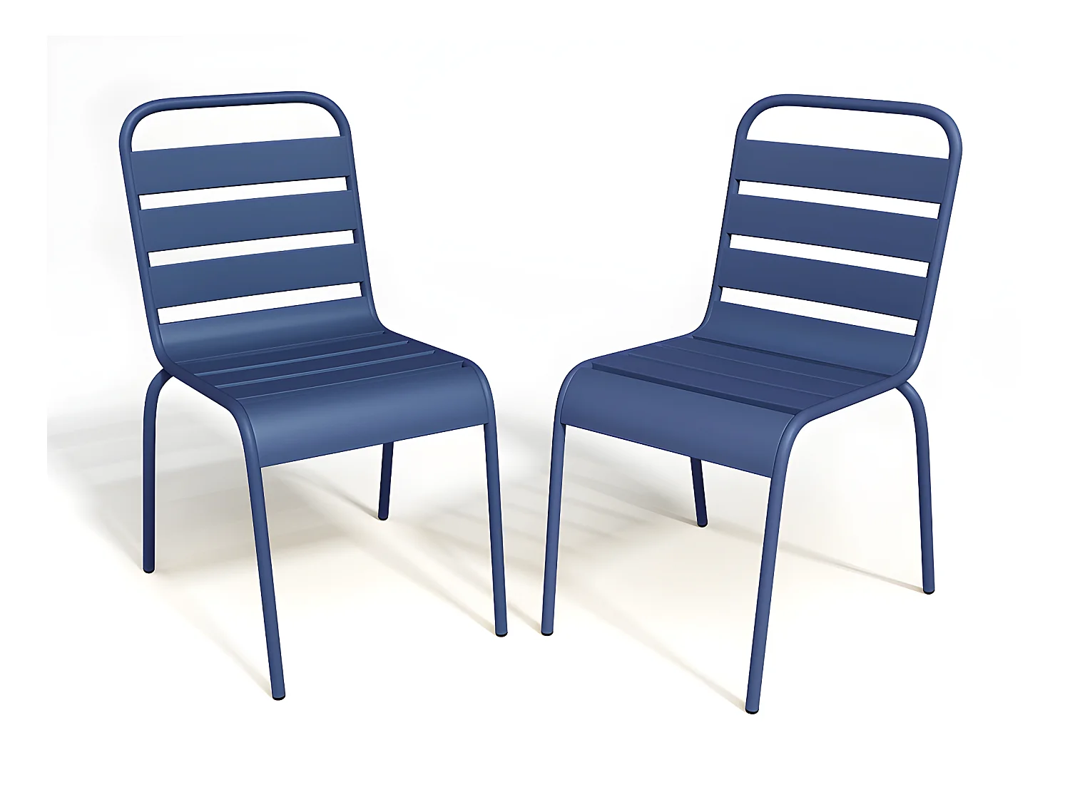 Silla de jardín apilable de metal azul noche - MIRMANDE