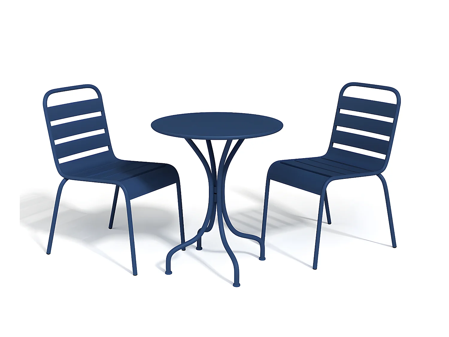 Silla de jardín apilable de metal azul noche - MIRMANDE