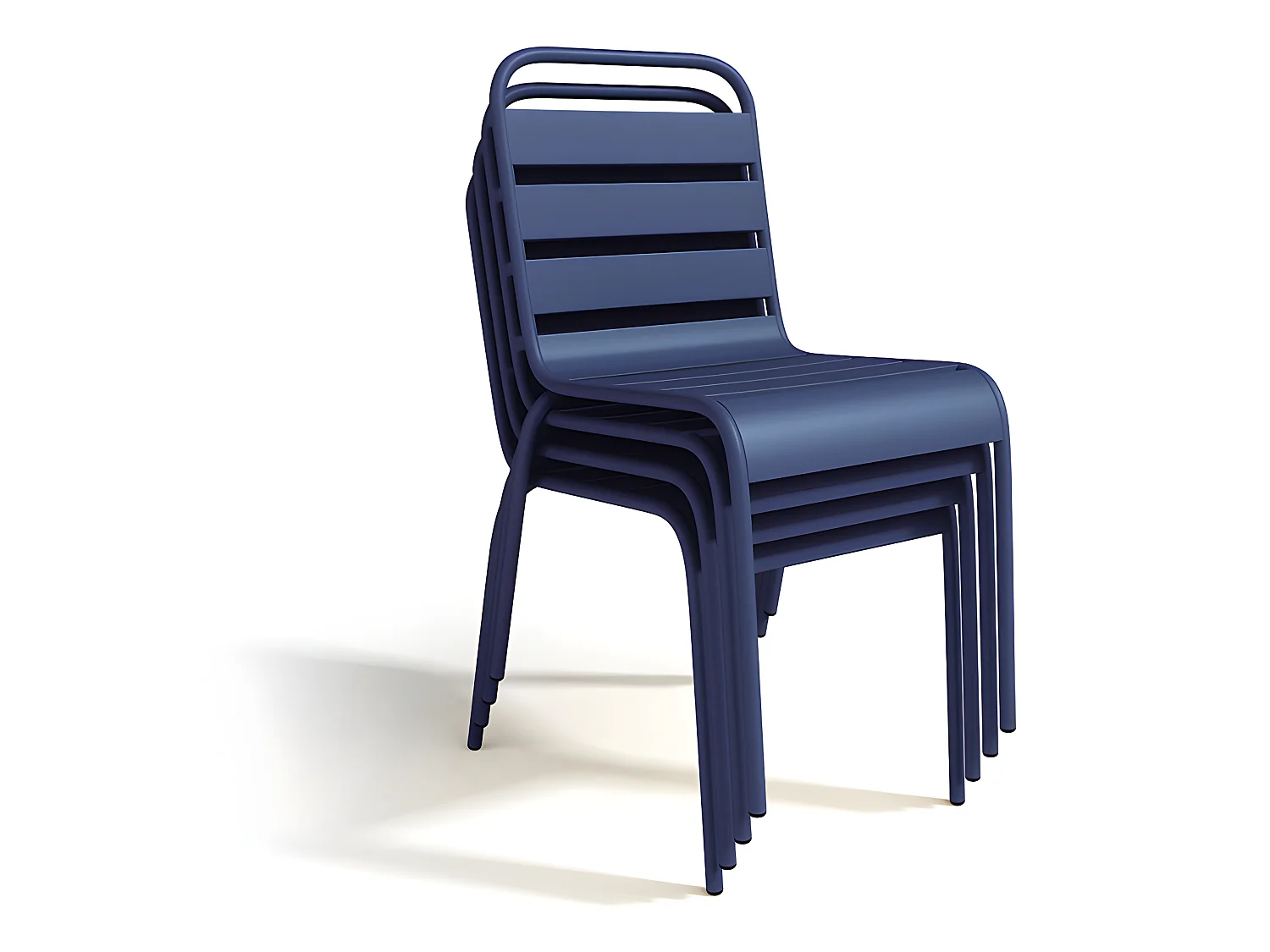 Silla de jardín apilable de metal azul noche - MIRMANDE
