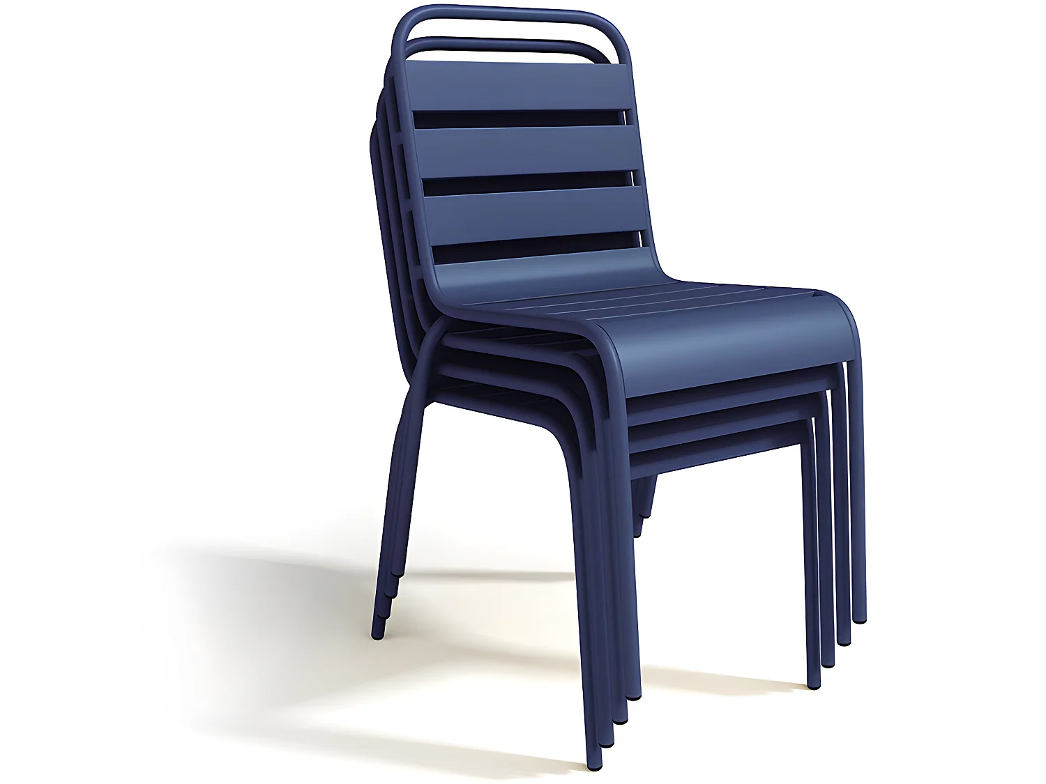 Chaise de jardin empilable en métal - Bleu nuit - MIRMANDE de MYLIA
