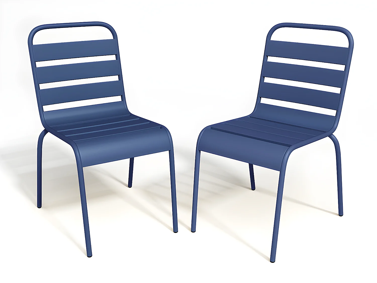 Chaise de jardin empilable en métal - Bleu nuit - MIRMANDE de MYLIA