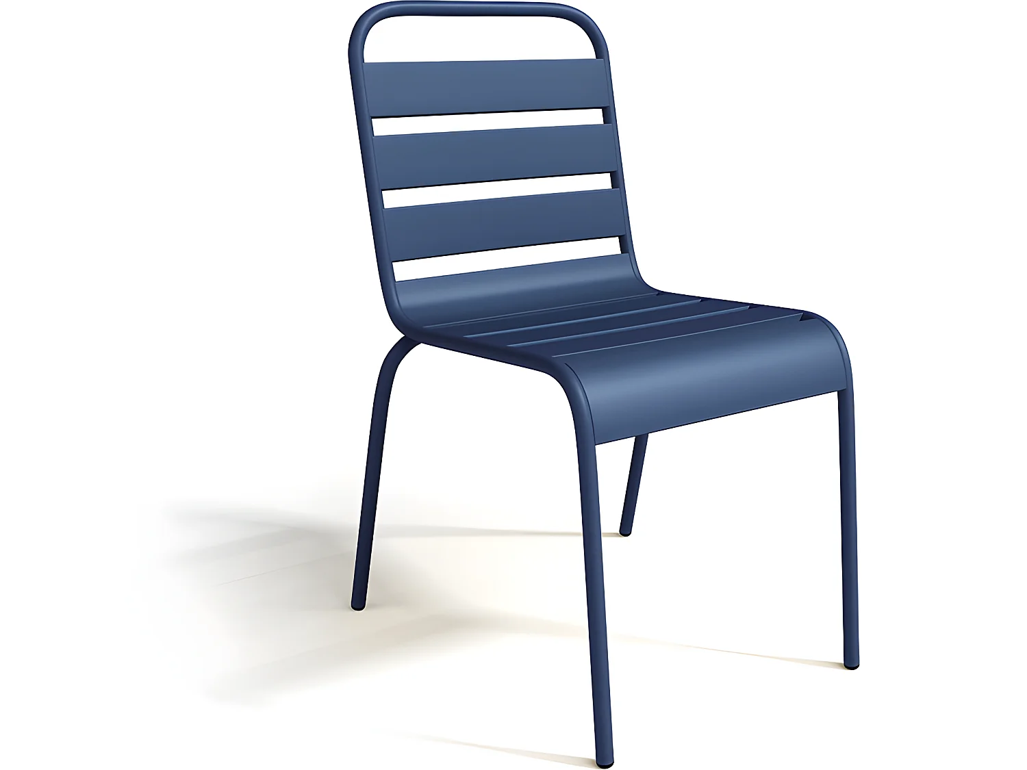Chaise de jardin empilable en métal - Bleu nuit - MIRMANDE de MYLIA