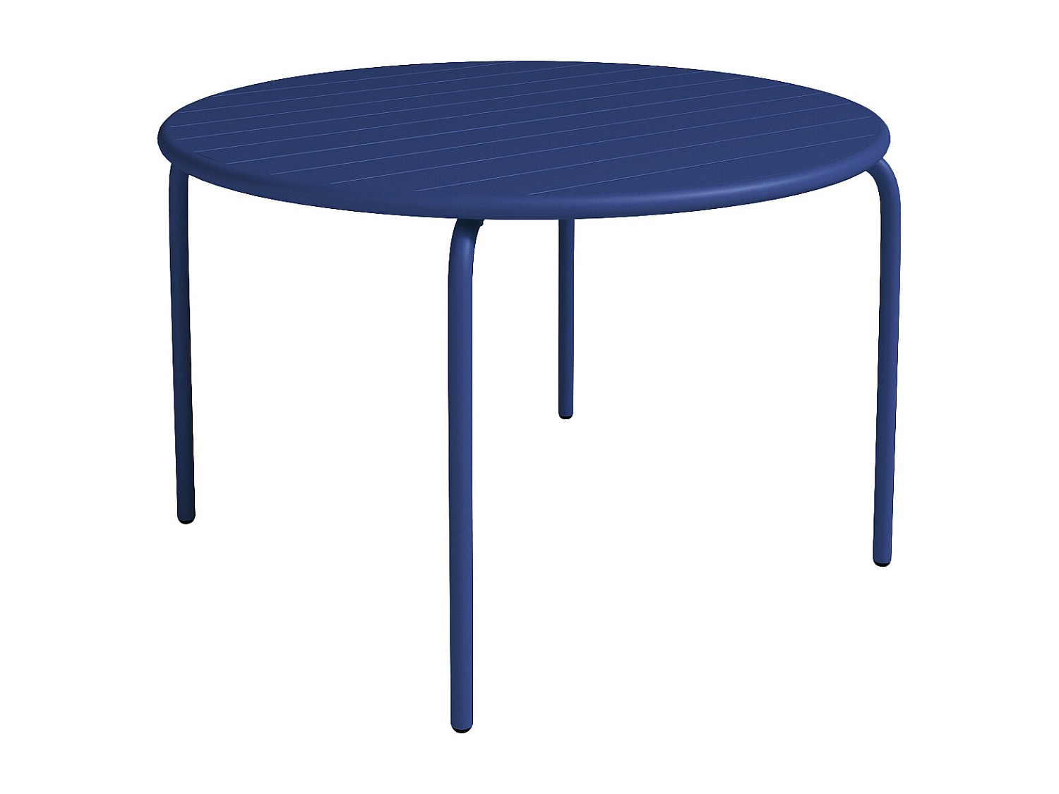Vente-unique Gartentisch Rund - D. 110 Cm - Metall - Dunkelblau - Mirmande Von Mylia