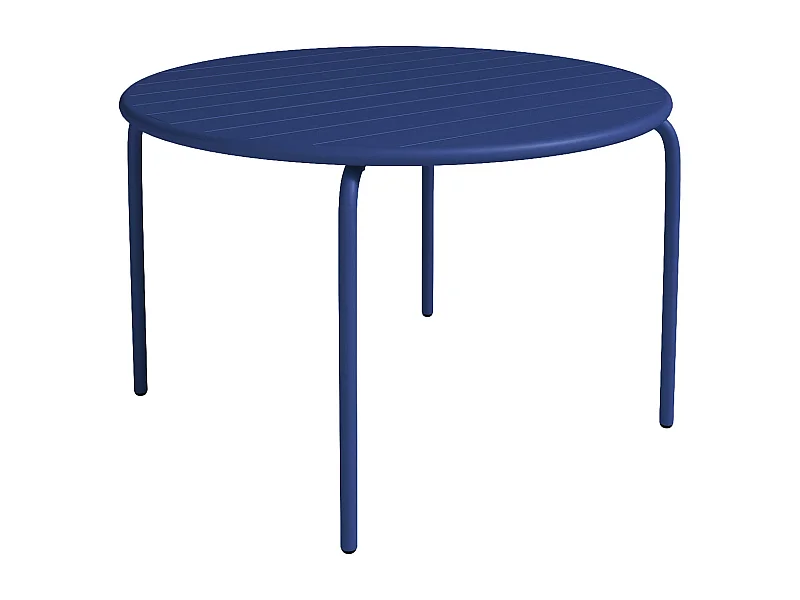 Table de jardin ronde D.110 cm en métal - Bleu nuit - MIRMANDE de MYLIA