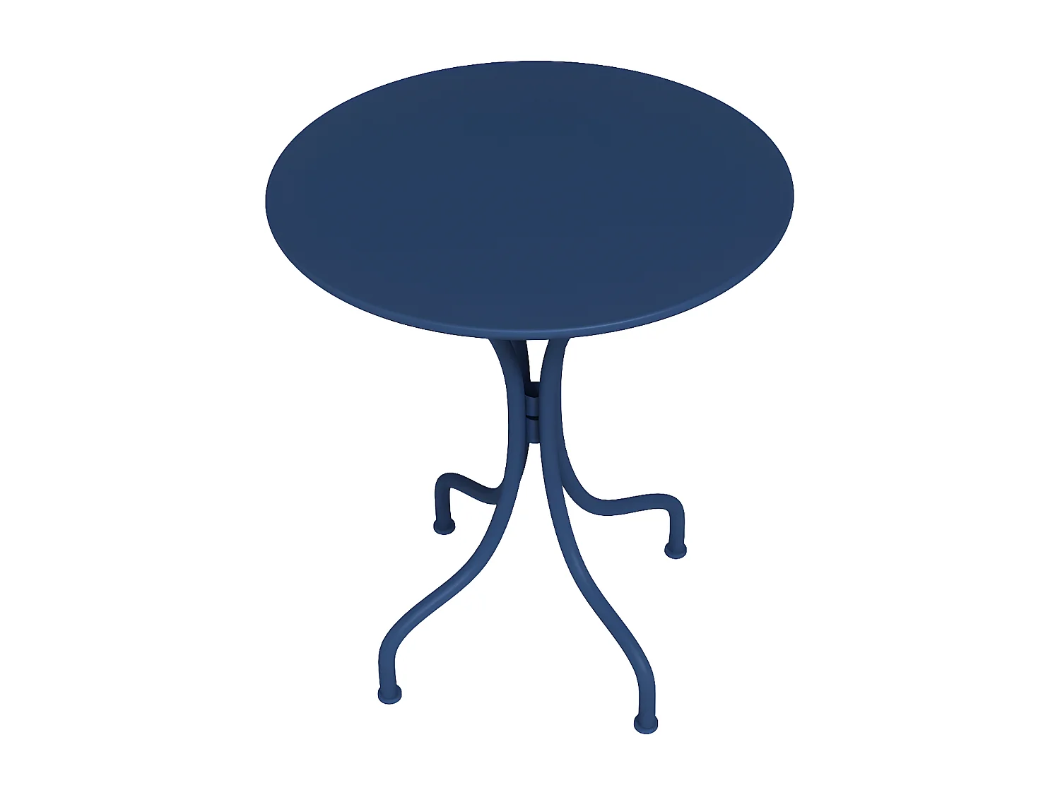 Gartentisch rund - D. 60 cm -  Metall - Dunkelblau - MIRMANDE von MYLIA