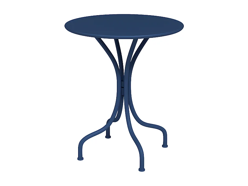 Table ronde de jardin D.60 cm en métal - Bleu nuit - MIRMANDE de MYLIA