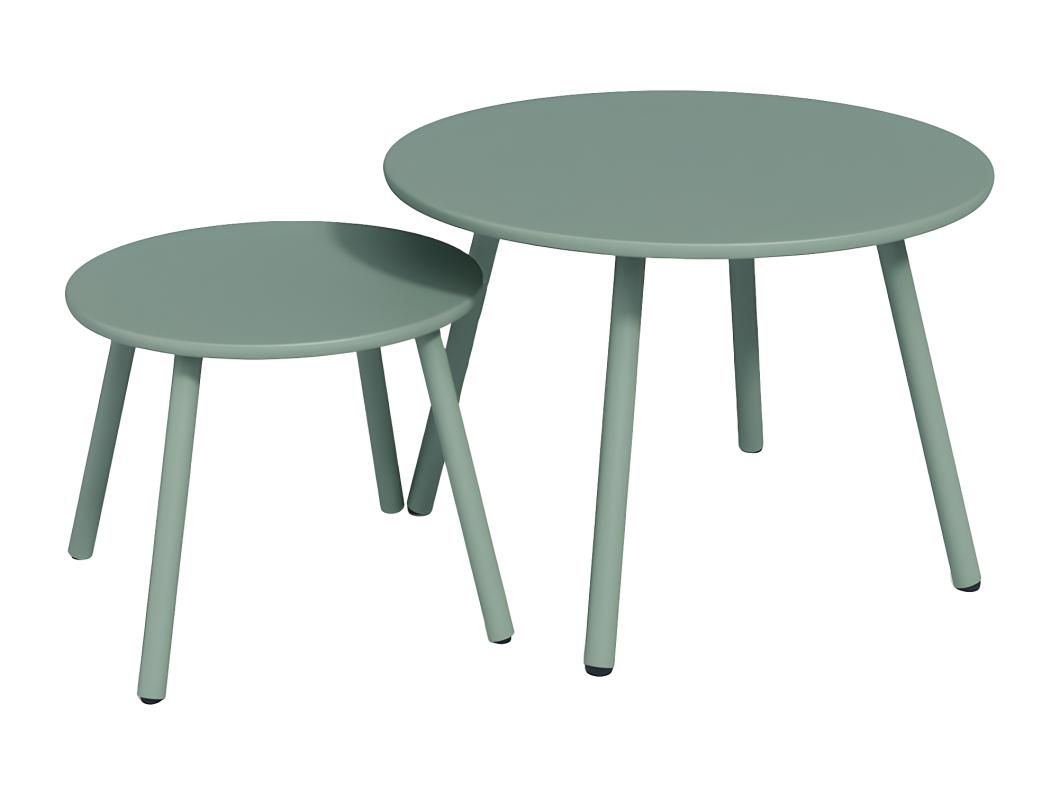 Tables gigognes de jardin en métal - Vert amande - MIRMANDE de MYLIA