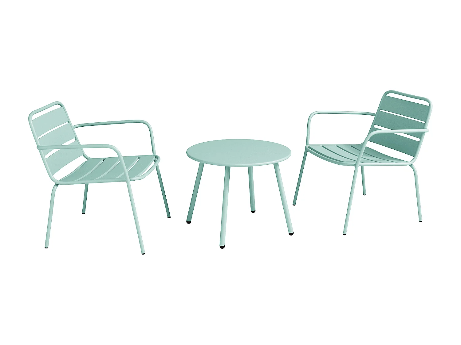 Lage tuinfauteuil MIRMANDE - Metaal - Amandelgroen