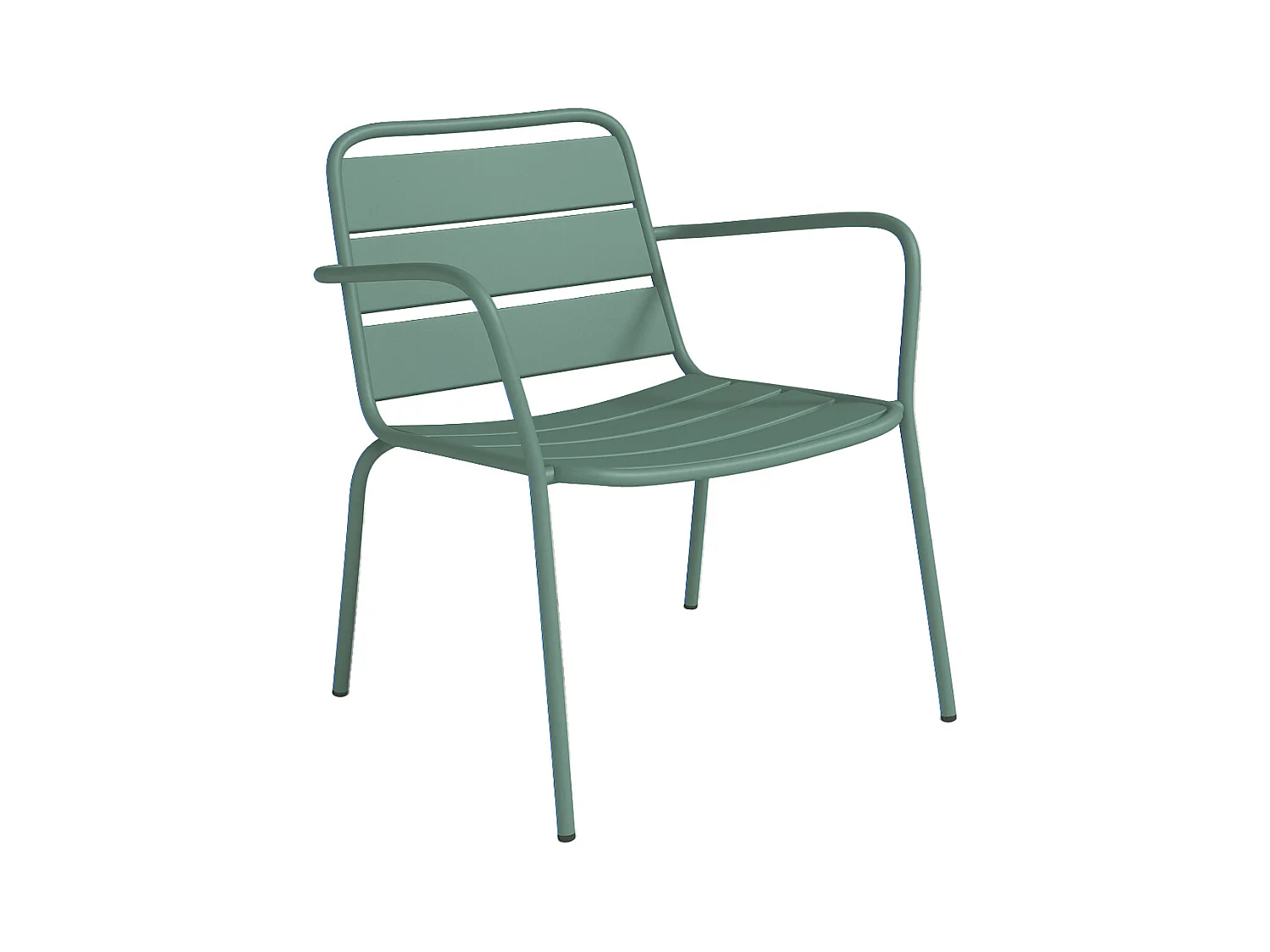 Fauteuil bas de jardin empilable en métal - Vert amande - MIRMANDE de MYLIA