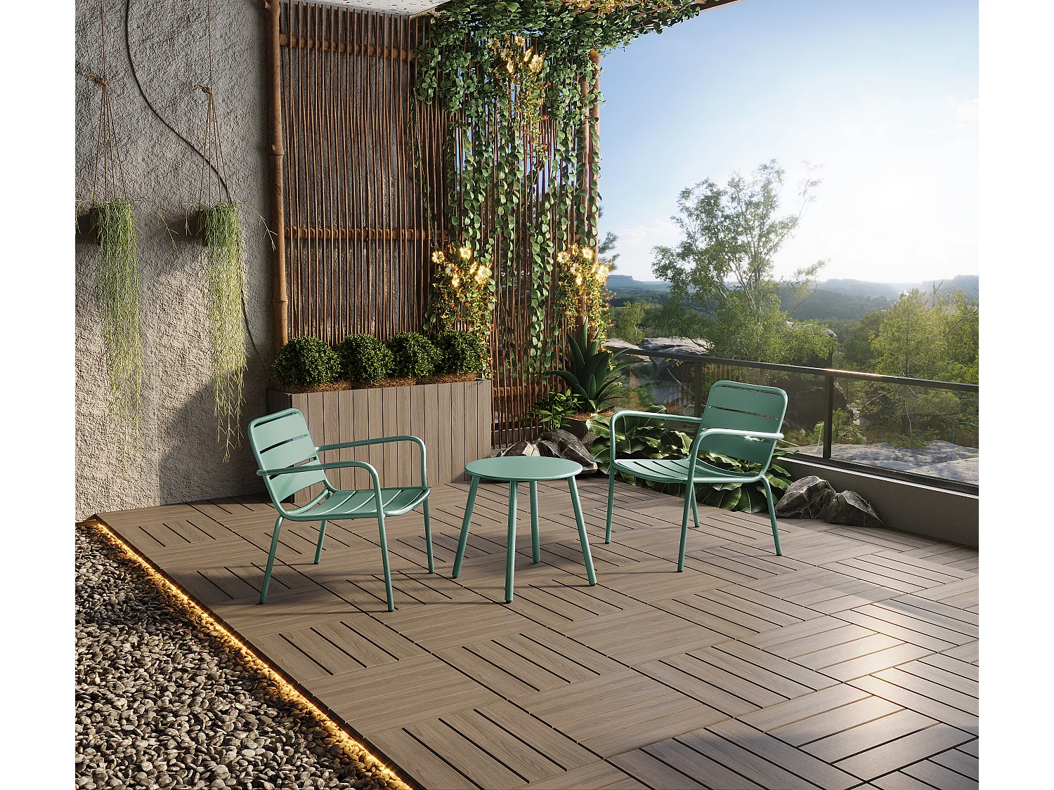 Garten-Beistelltisch - Metall - Hellgrün - MIRMANDE von MYLIA