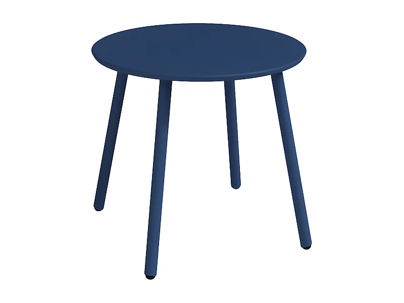 Table d'appoint de jardin en métal ronde - Bleu nuit - MIRMANDE de MYLIA