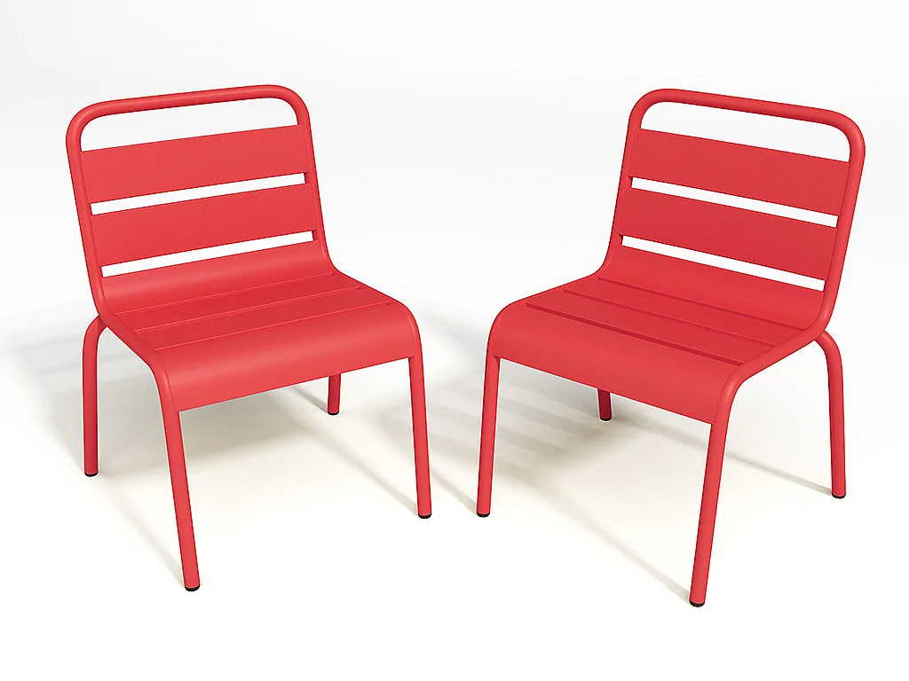 Chaise de jardin empilable pour enfants en métal - Rouge - POPAYAN de MYLIA