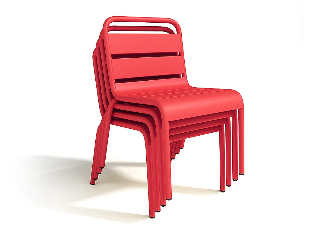 Chaise de jardin empilable pour enfants en métal - Rouge - POPAYAN de MYLIA