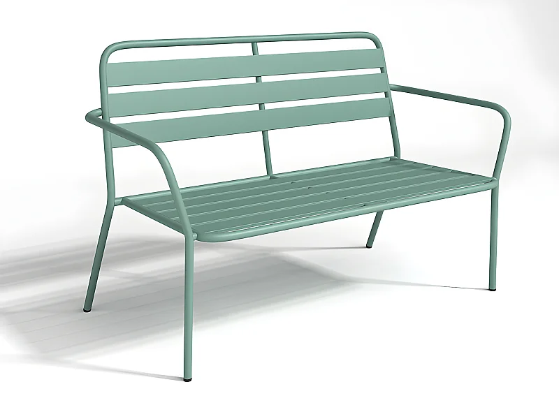 Gartenbank - Metall - Hellgrün - MIRMANDE von MYLIA