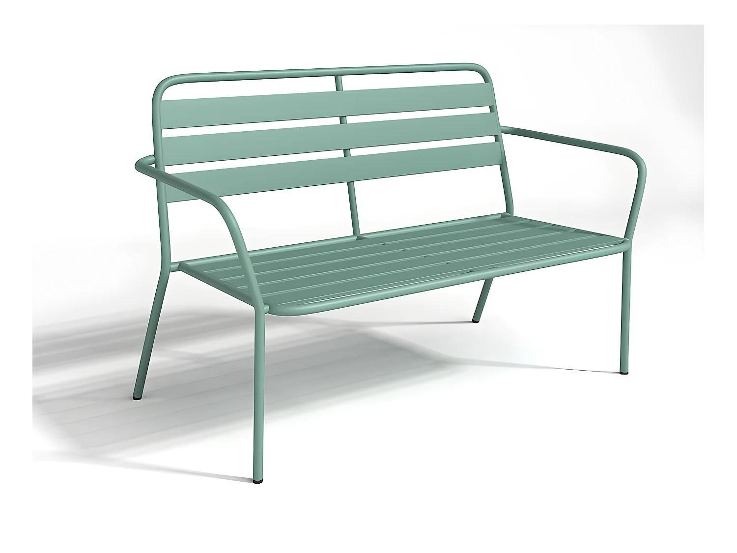 Banc de jardin en métal - Vert amande - MIRMANDE de MYLIA