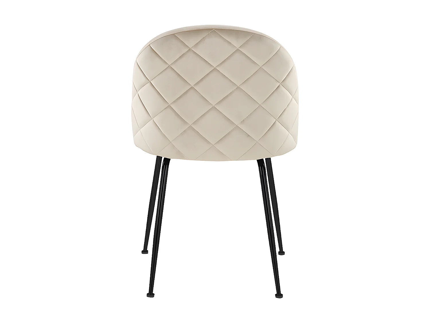 Sedia Velluto e Metallo Nero Opaco Beige - Lotto di 2 - MELBOURNE