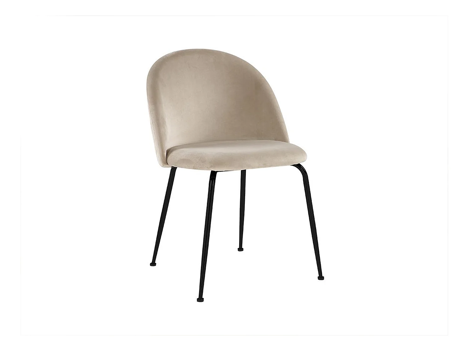 Juego de 2 sillas MELBOURNE - Terciopelo y metal negro mate - Beige