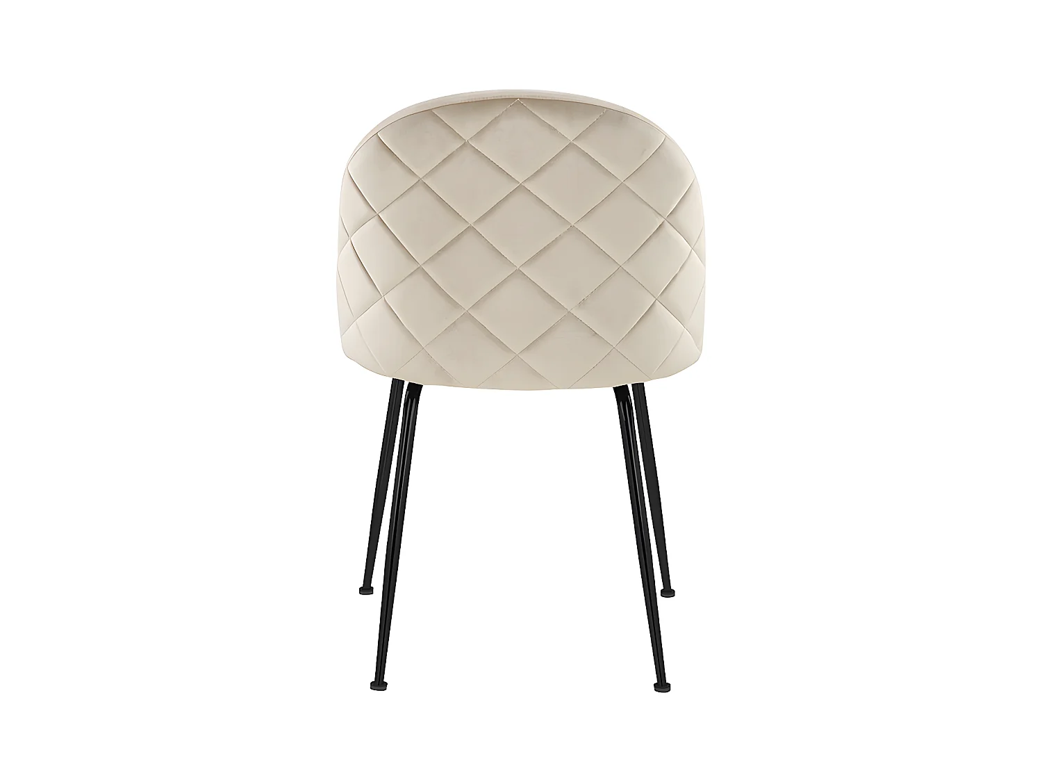 Juego de 2 sillas MELBOURNE - Terciopelo y metal negro mate - Beige