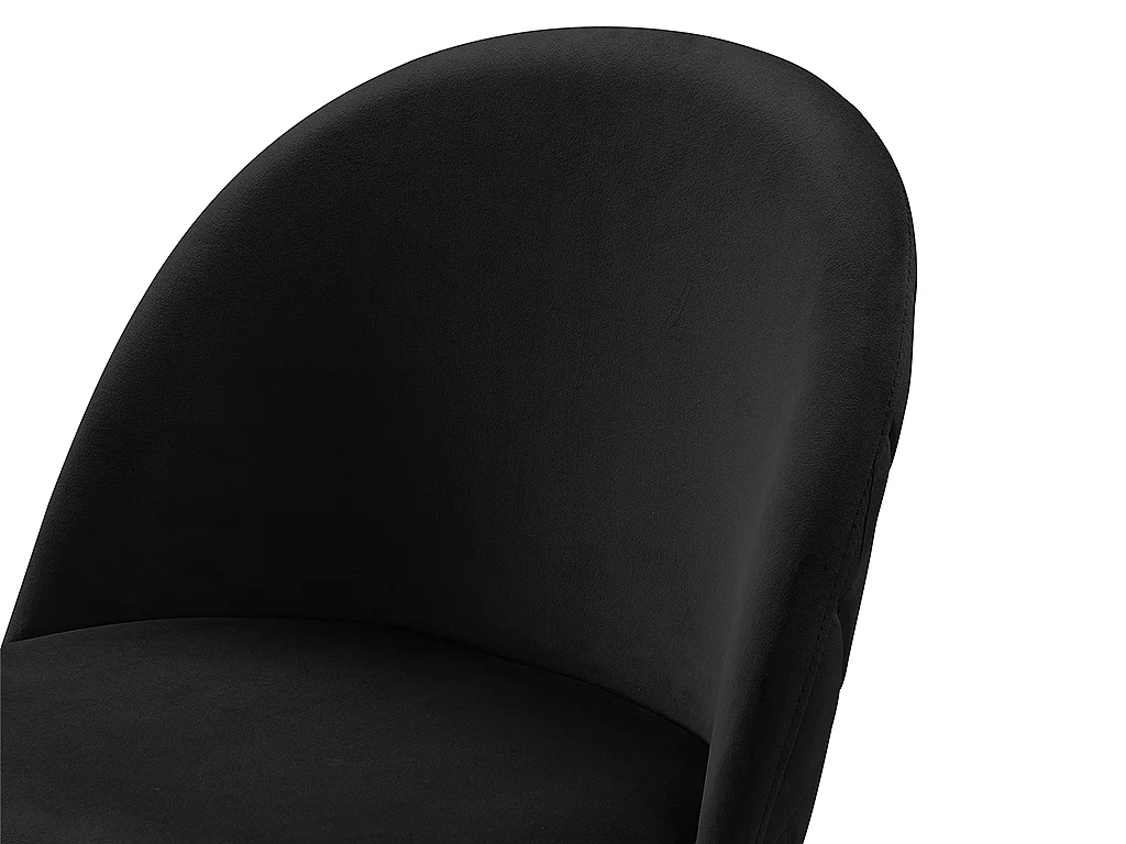 Lot de 2 tabourets de bar en velours et acier inoxydable doré - Noir - MELBOURNE