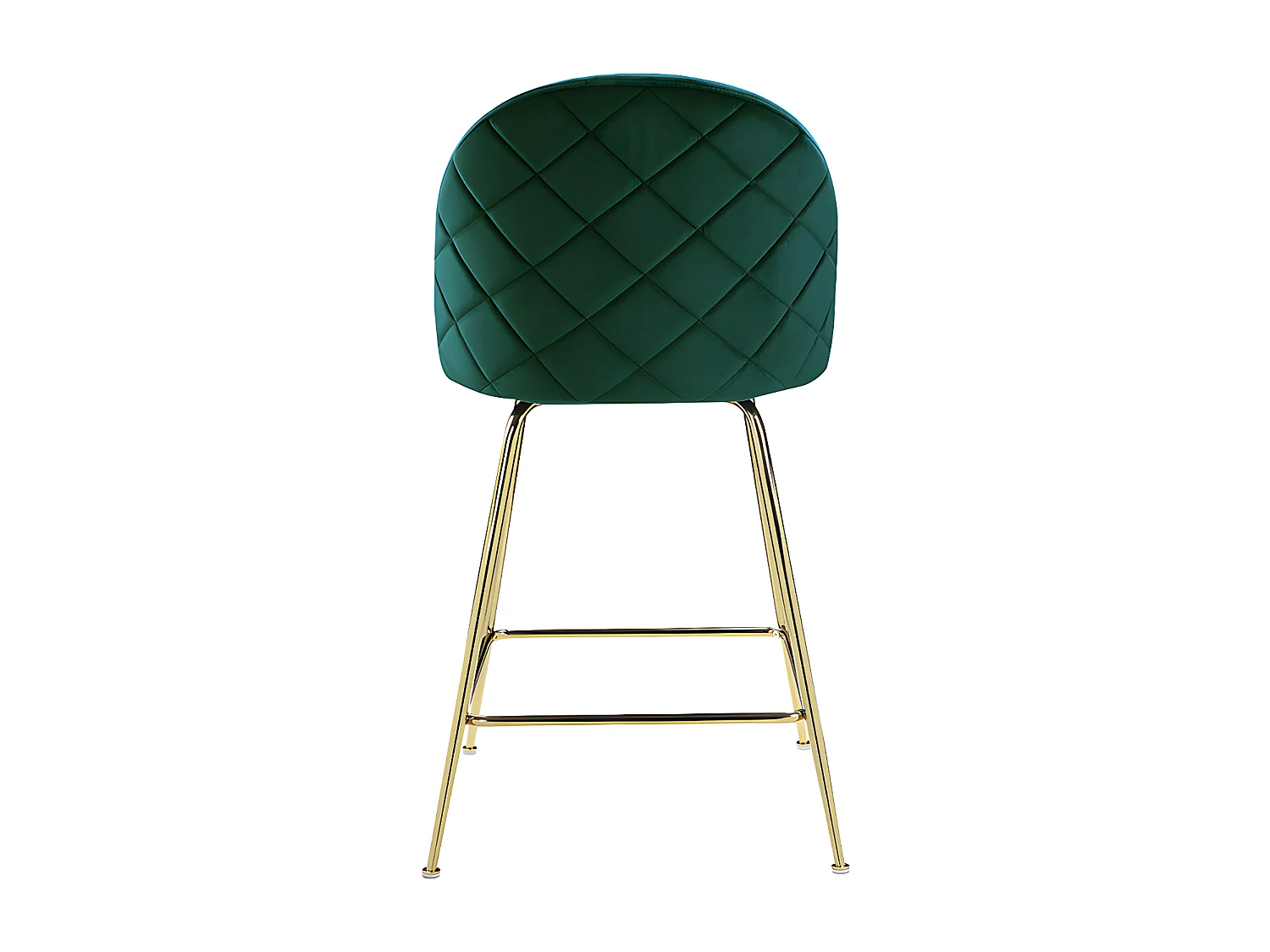 Sæt med 2 barstole i velour og forgyldt rustfrit stål - Grøn - MELBOURNE