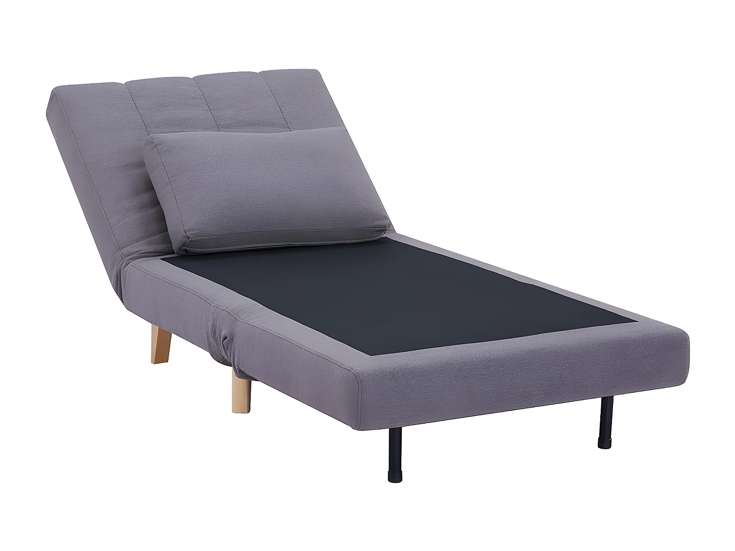 Fauteuil convertible en tissu gris STREVI