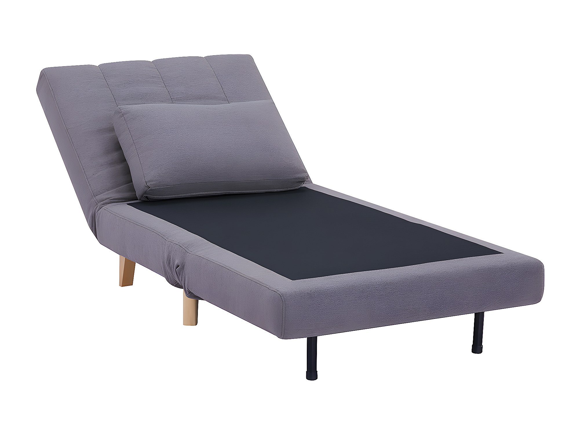 Fauteuil Convertible 1 Place DURASPACE - Canapé-lit Réglable Avec Rangement, Ports USB Et Porte-gobelets - Gris Foncé