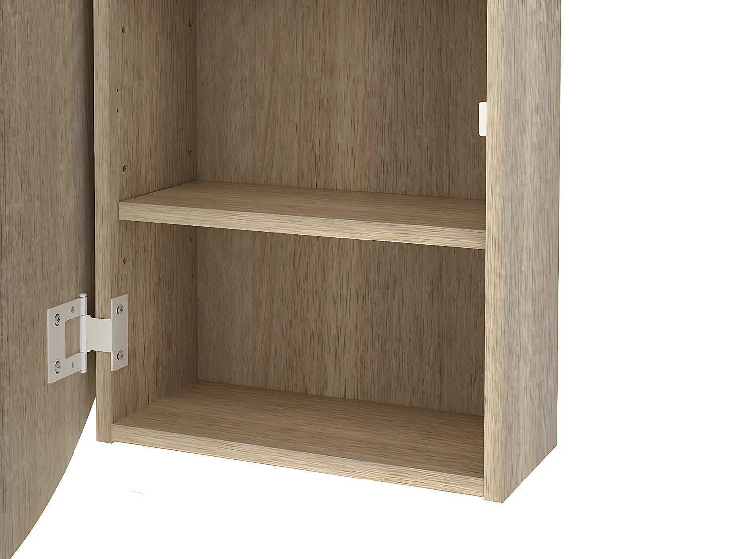 Armoire murale de salle de bain ovale avec miroir - Couleur chêne - RURI