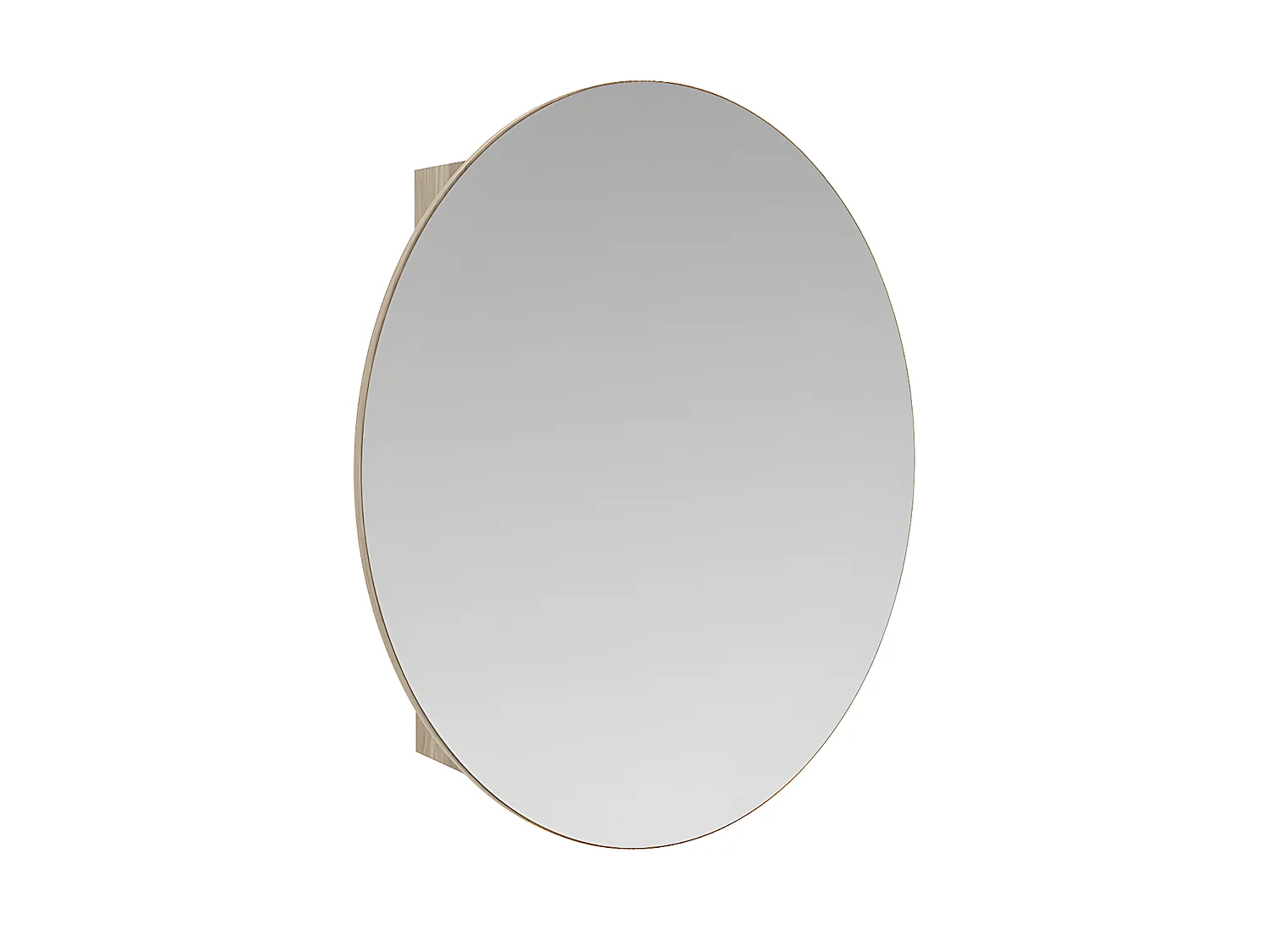 Armoire murale de salle de bain ovale avec miroir - Couleur chêne - RURI