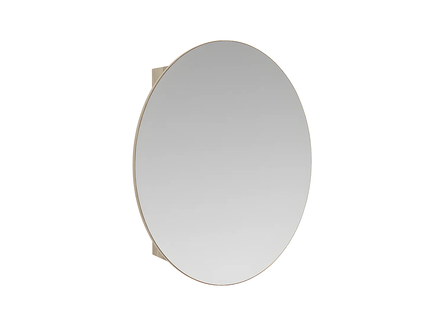 Badezimmer Hängeschrank oval mit Spiegel - Eichefarben - RURI