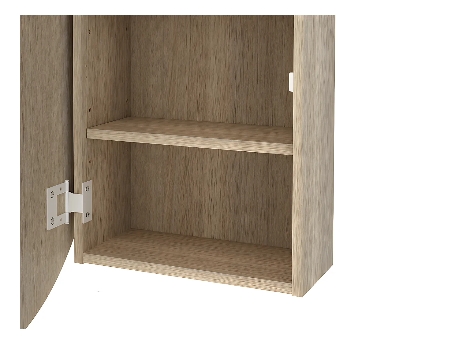 Badezimmer Hängeschrank oval mit Spiegel - Eichefarben - RURI