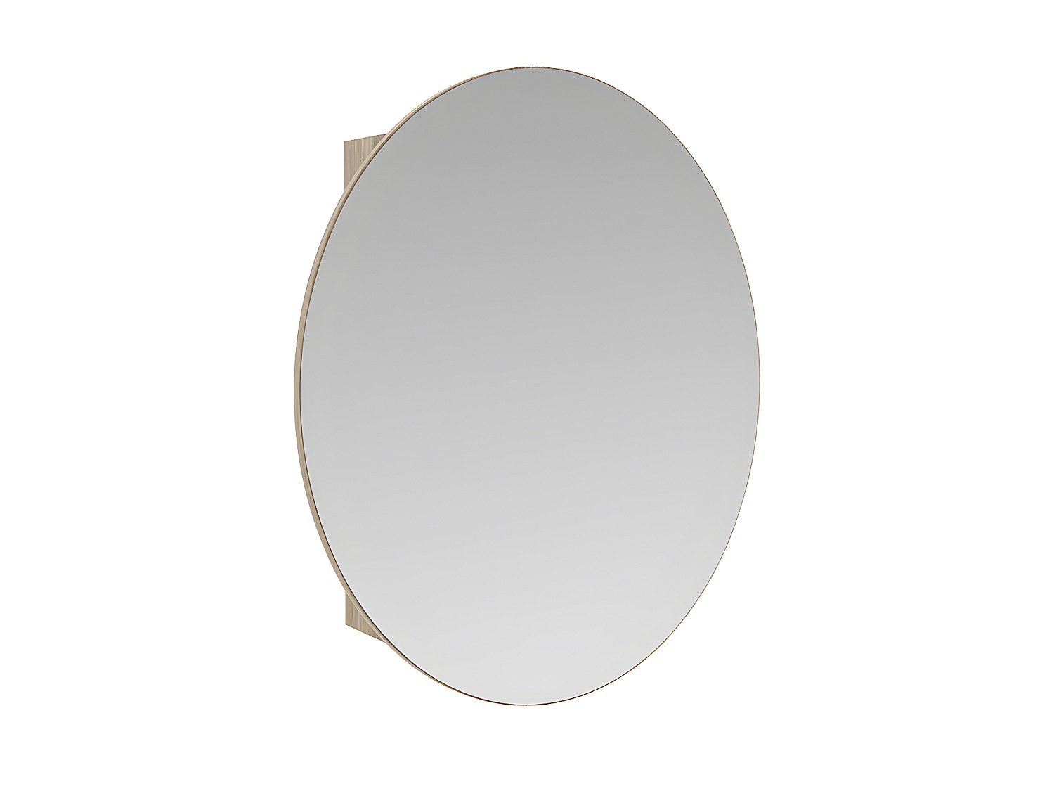 Badezimmer Hängeschrank oval mit Spiegel - Eichefarben - RURI günstig online kaufen