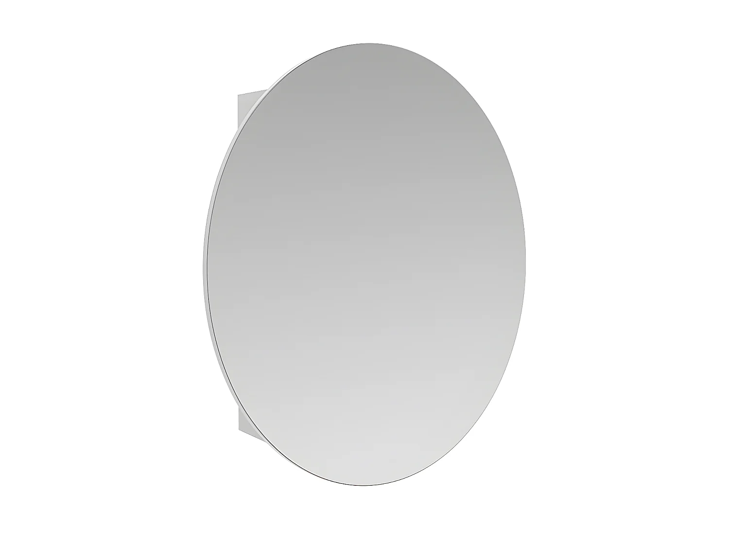 Armoire murale de salle de bain ovale avec miroir - Blanc - RURI